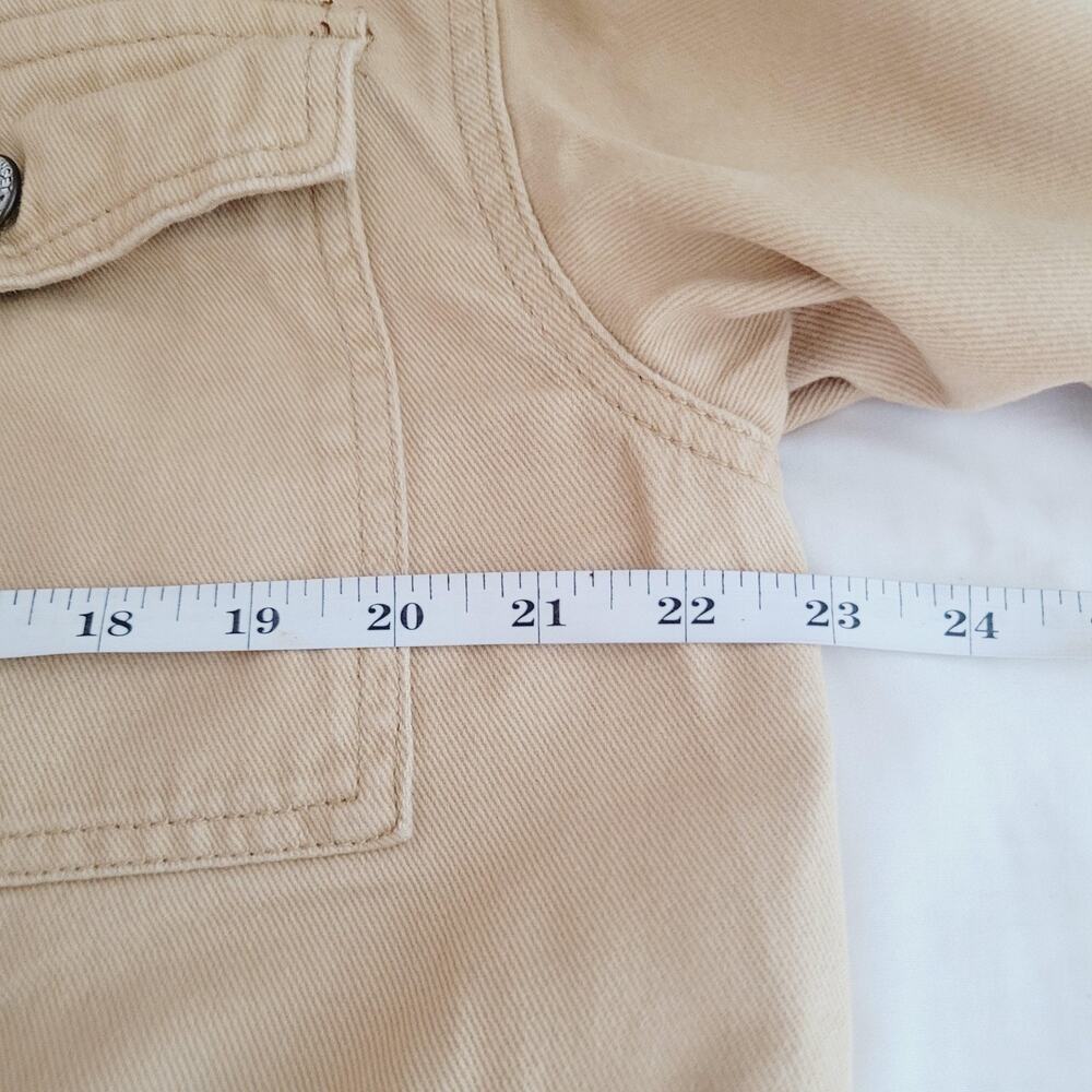 Lilac Sunset Jacket Womens XL Tan Cropped Zip Front Utility Pockets Casual - Picture 6 of 9